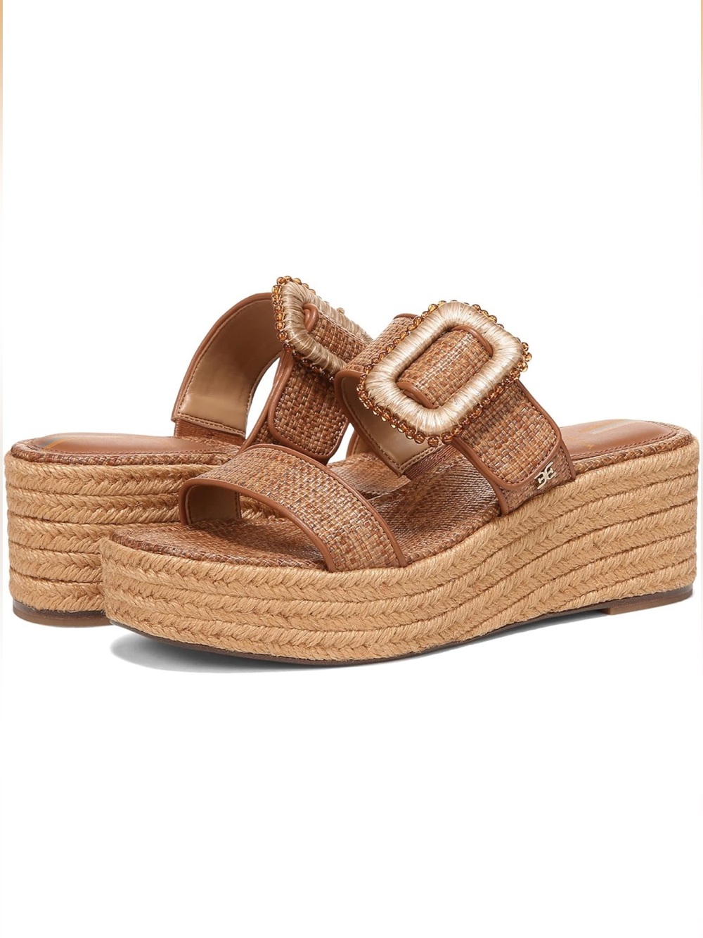 Sam Edelman Chase Wedge Sandals Cuoio Weave- 8